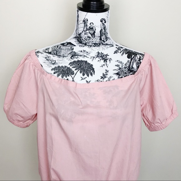 NWOT MADEWELL Off The Shoulder Bubble Top Pink - Picture 5 of 6